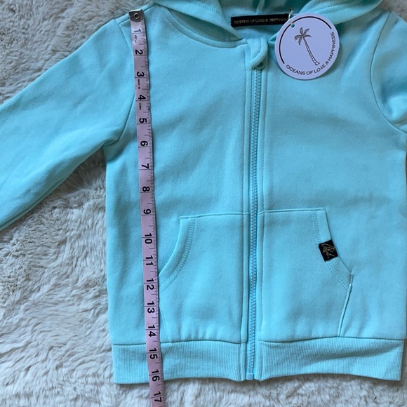 Oceans Of Love And Happiness | Blue Zip Up Hoodie | 4T - Picture 11 of 13